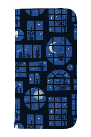 Stargazing by Freya's Prints Wallet Phone Case (Blue) | Harper & Blake