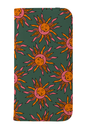 Moon and Sun Scatter Wallet Phone Case (Green) | Harper & Blake