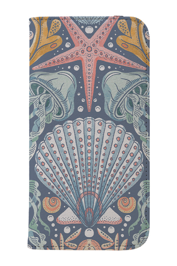 Deep Sea Damask By Rebecca Elfast Wallet Phone Case (Blue) | Harper & Blake