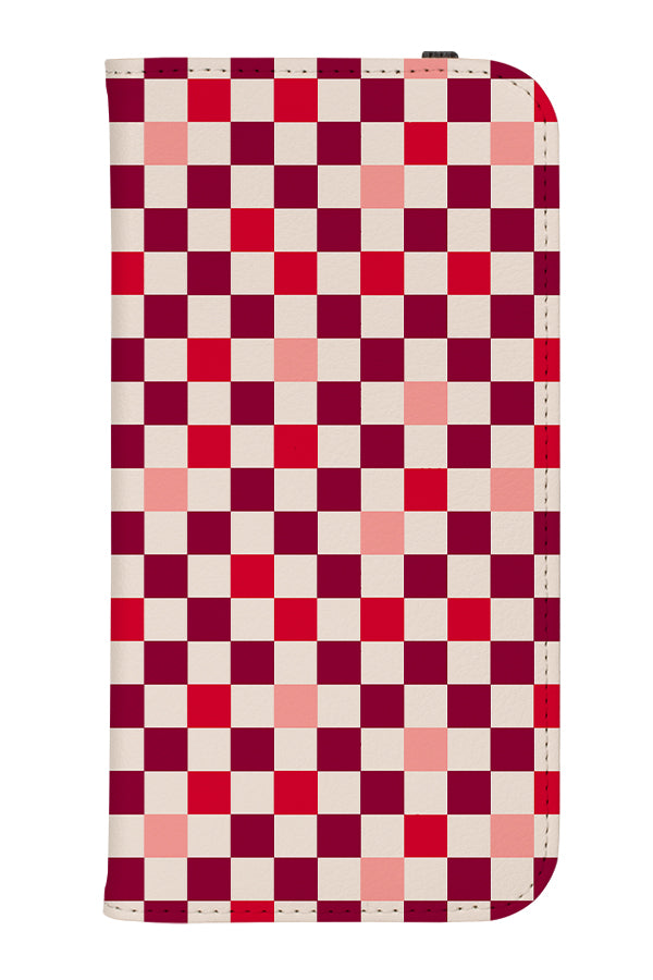 Precision Check Wallet Phone Case (Pink & Red) | Harper & Blake 
