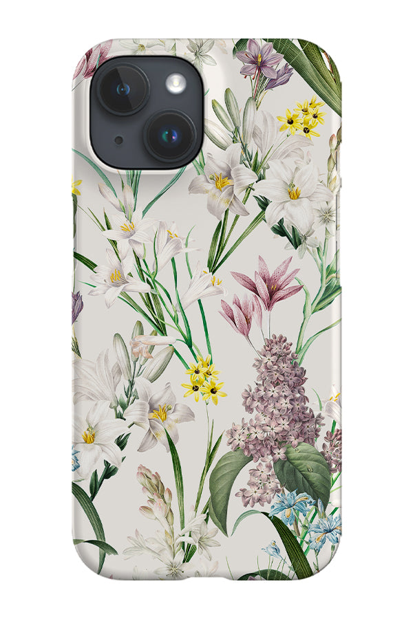 Beautiful Lilac and Lilies By Uta Naumann Phone Case (White)