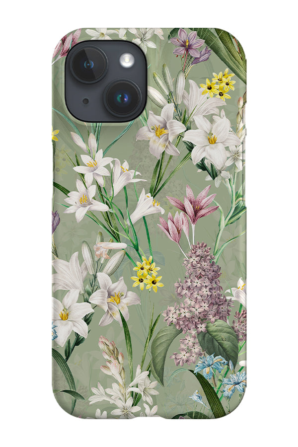 Beautiful Lilac and Lilies By Uta Naumann Phone Case (Green)