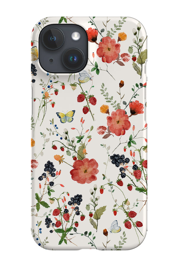 Blackberry and Strawberry Garden By Uta Naumann Phone Case (Red)