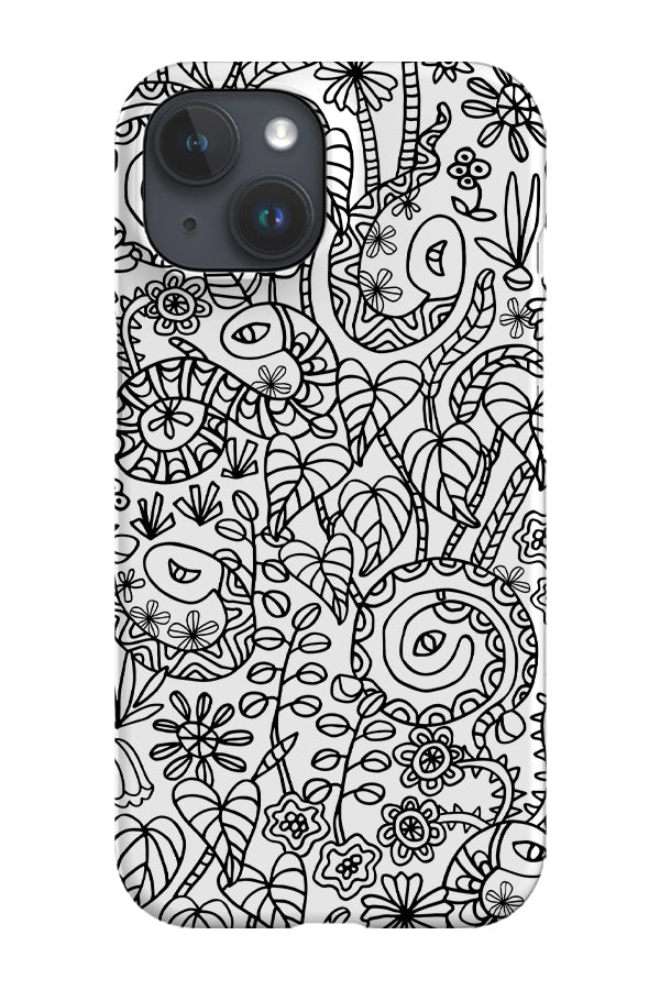 Colouring Book Snakes By Jackie Tahara Phone Case (Monochrome)