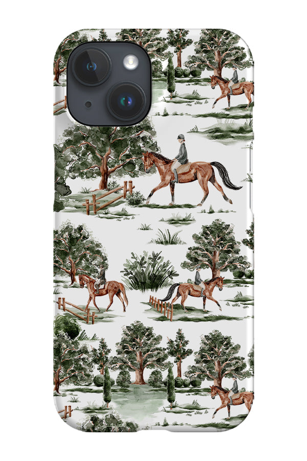 Watercolour Horse Riding By Uta Naumann Phone Case (Green)