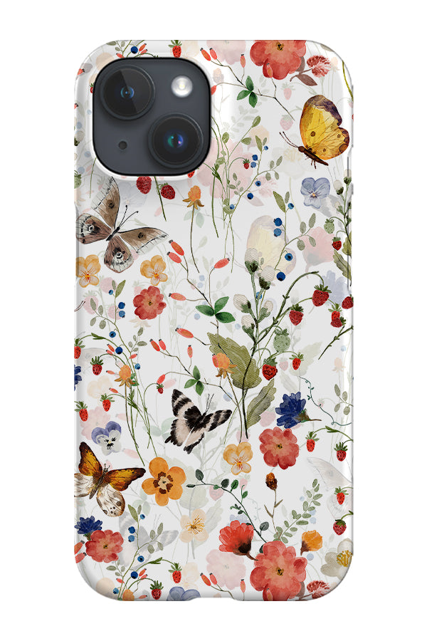 Strawberry and Butterfly Garden By Uta Naumann Phone Case (White)