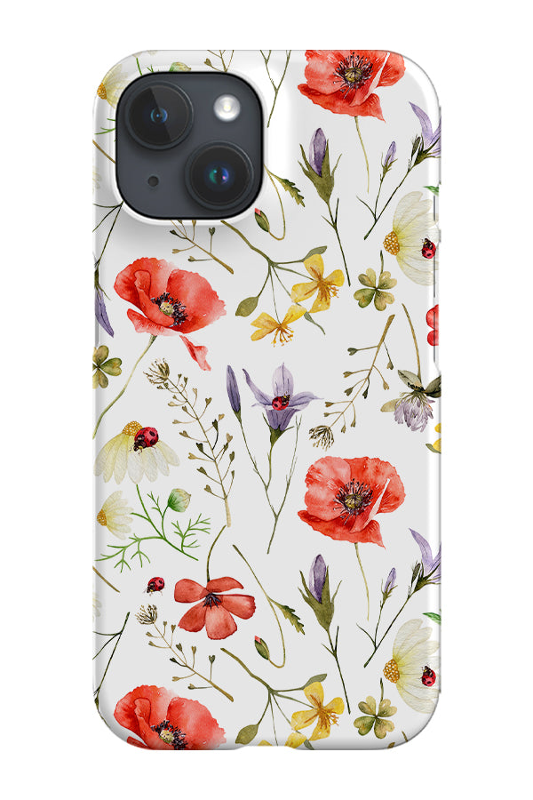 Poppies and Bluebells By Uta Naumann Phone Case (White)