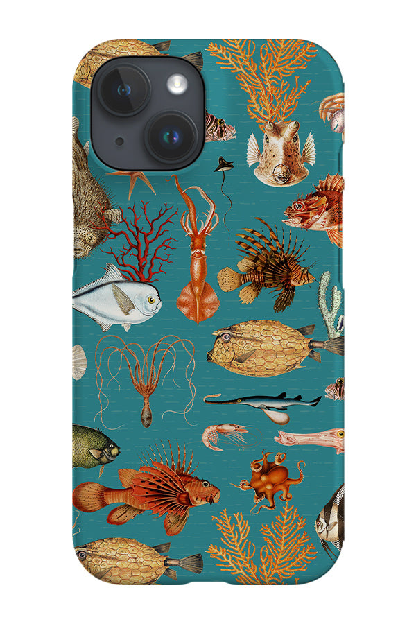 Vintage Blue Ocean Creatures By Uta Naumann Phone Case (Blue) | Harper & Blake