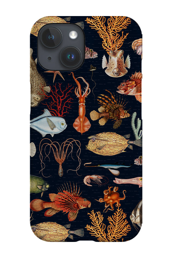 Vintage Blue Ocean Creatures By Uta Naumann Phone Case (Navy)