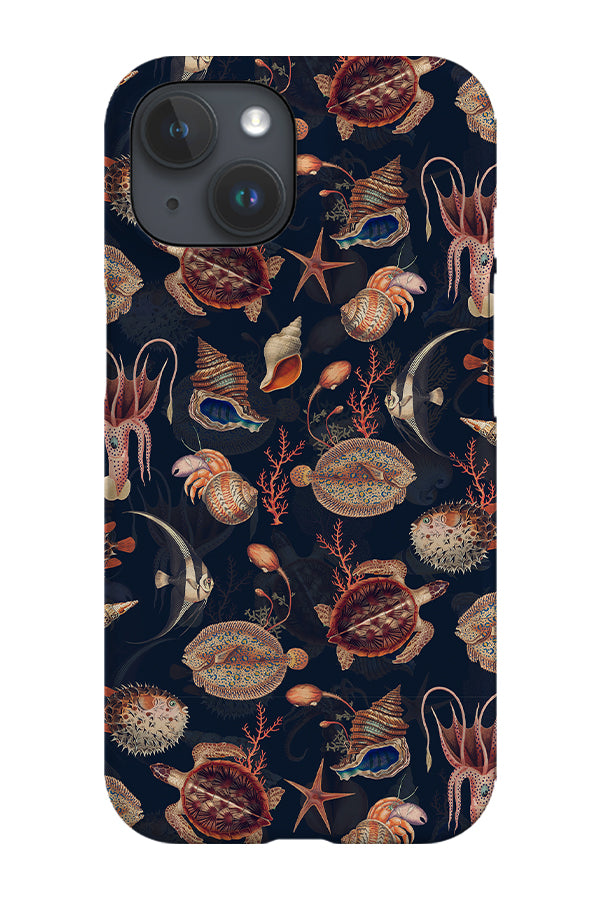 Vintage Ocean Creatures By Uta Naumann Phone Case (Navy Blue) | Harper & Blake