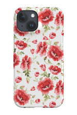 Romantic Red Poppies and Roses By Uta Naumann Phone Case (Red)