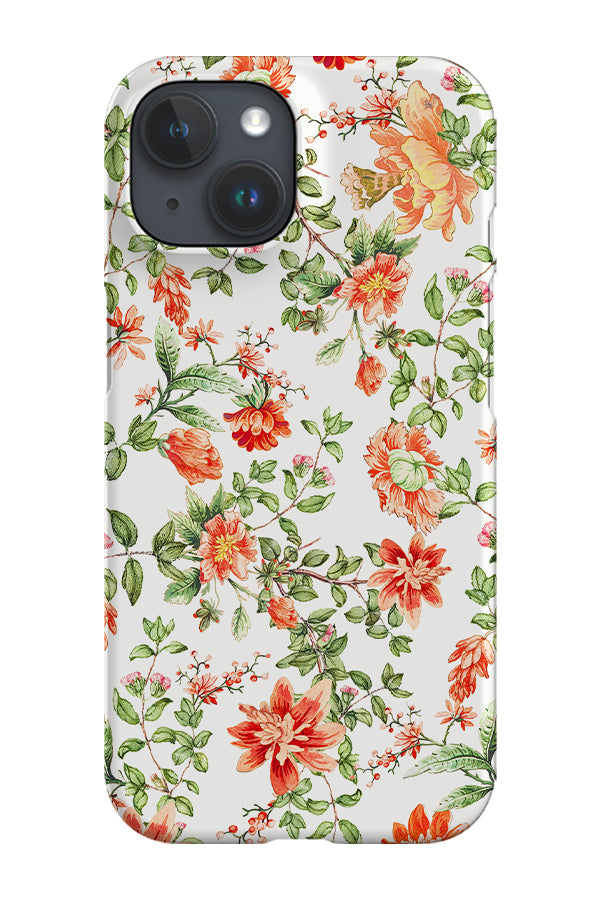 Vintage Red Dahlia Garden By Uta Naumann Phone Case (White)