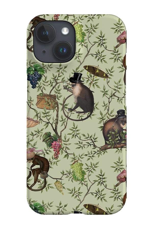 Vintage Green Chinoiserie Monkeys By Uta Naumann Phone Case (Green) | Harper & Blake