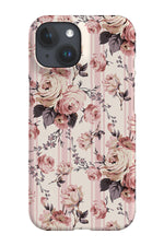 Vintage Pink Roses and Stripes By Uta Naumann Phone Case (Pink)