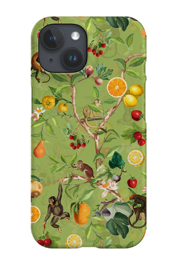 Tropical Fruit Vintage Monkeys By Uta Naumann Phone Case (Green)