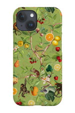 Tropical Fruit Vintage Monkeys By Uta Naumann Phone Case (Green)