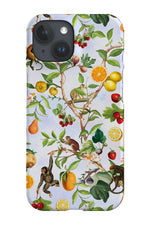 Tropical Fruit Vintage Monkeys By Uta Naumann Phone Case (Blue)