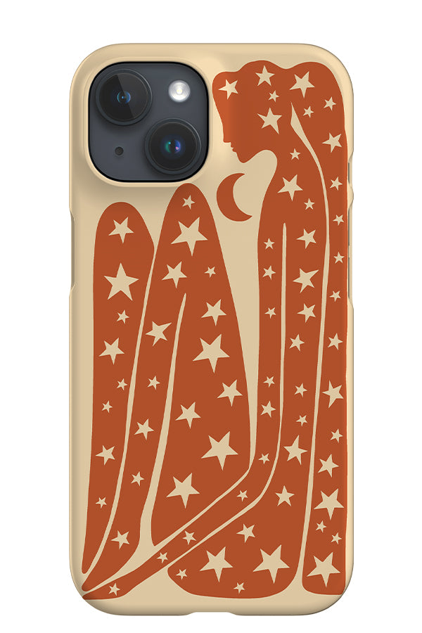 Abstract Figure & Stars iPhone Phone Case (Burnt Orange Beige) | Harper & Blake