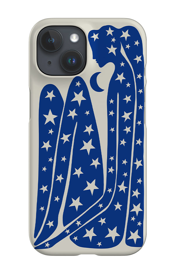 Abstract Figure & Stars iPhone Phone Case (Beige Blue) | Harper & Blake
