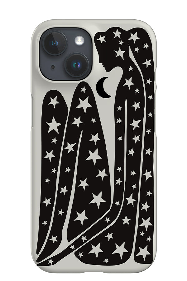 Abstract Figure & Stars iPhone Phone Case (Beige Black) | Harper & Blake