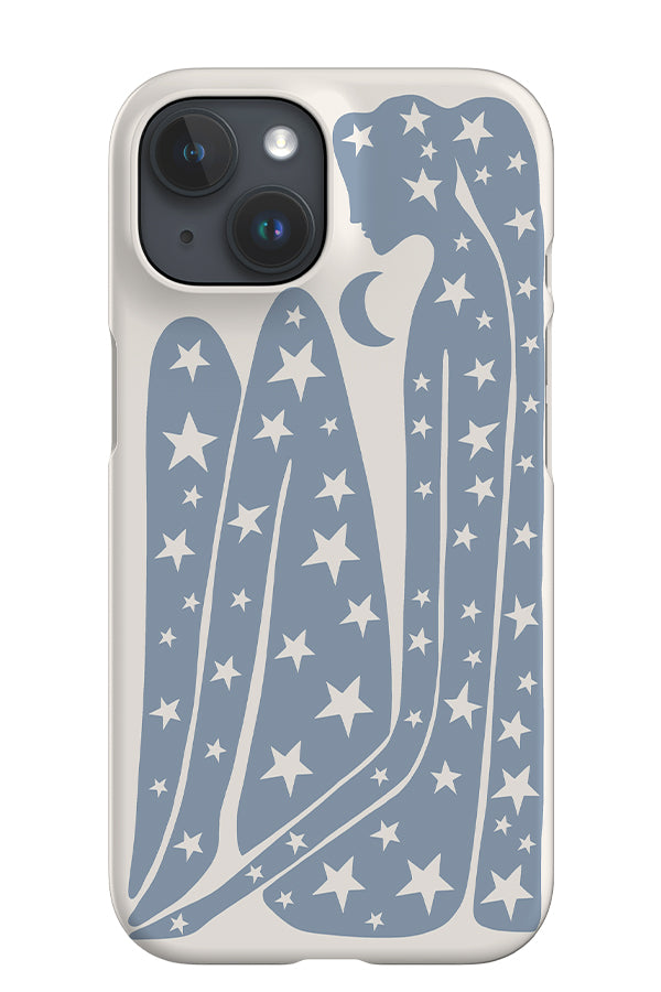 Abstract Figure & Stars iPhone Phone Case (Dusty Blue Ivory) | Harper & Blake