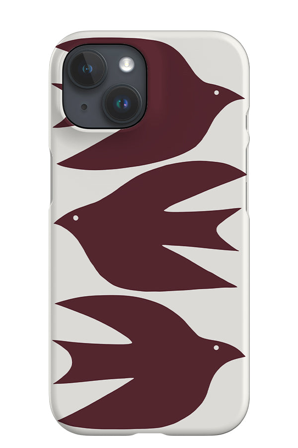 Abstract Bird iPhone Phone Case (Ivory Oxblood) | Harper & Blake