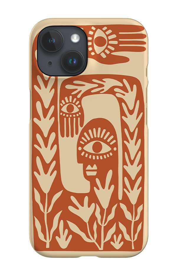 Abstract Face iPhone Phone Case (Burnt Orange Beige) | Harper & Blake