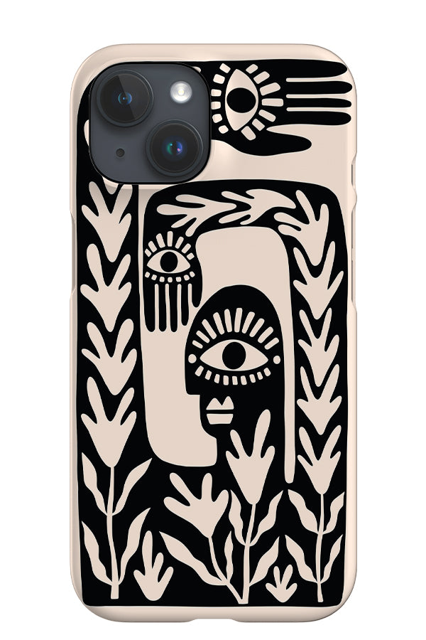 Abstract Face iPhone Phone Case (Black & White) | Harper & Blake