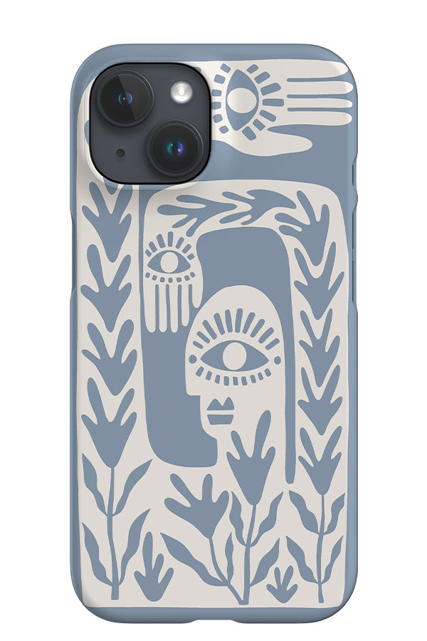 Abstract Face iPhone Phone Case (Dusty Blue) | Harper & Blake