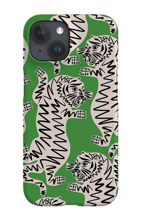 Abstract Tiger iPhone Phone Case (Green) | Harper & Blake
