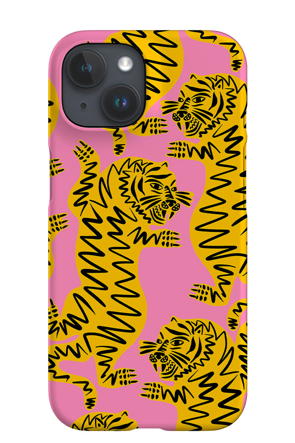 Abstract Tiger iPhone Phone Case (Pink & Yellow) | Harper & Blake