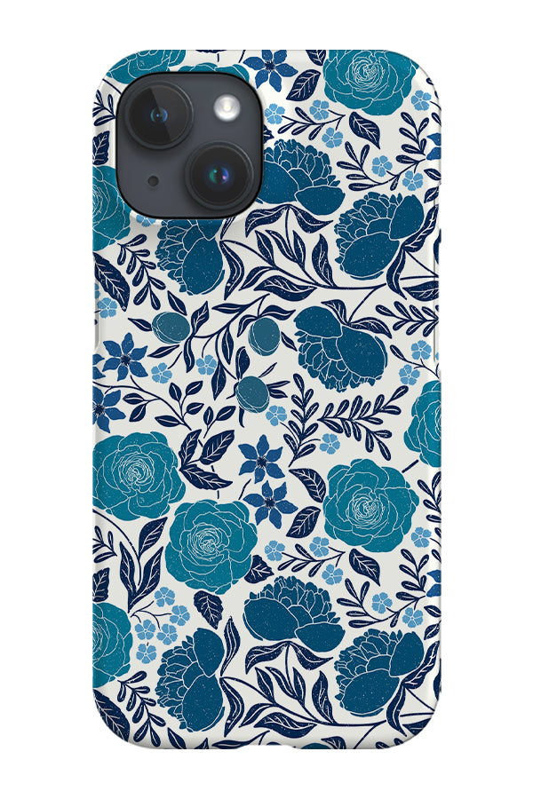 Peonies and Rose Garden by Denes Anna Design Phone Case (Blue)