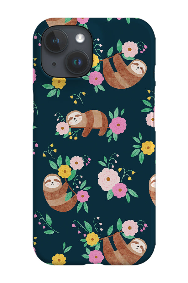 Blooming Sloths by Tati Abaurre Phone Case (Blue)