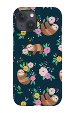 Blooming Sloths by Tati Abaurre Phone Case (Blue)