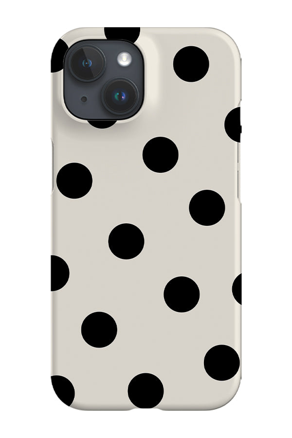 Bold Dots Phone Case (Beige Black) | Harper & Blake