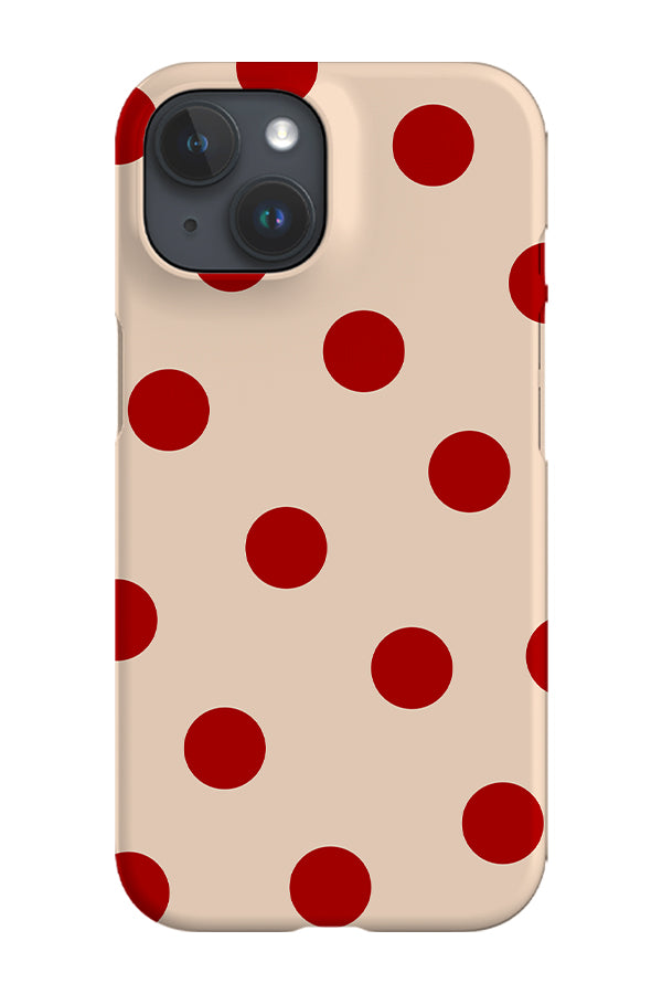 Bold Dots Phone Case (Beige Red) | Harper & Blake