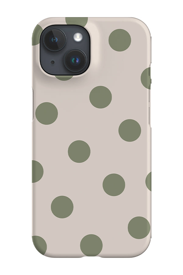 Bold Dots Phone Case (Linen Moss Green) | Harper & Blake