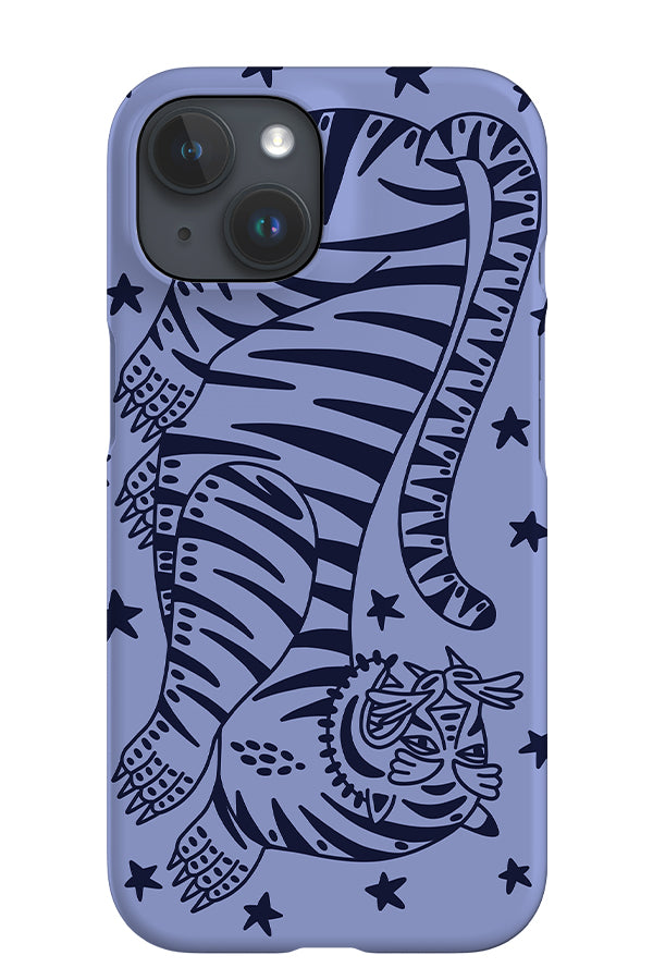 Bold Tiger iPhone Phone Case (Blues) | Harper & Blake