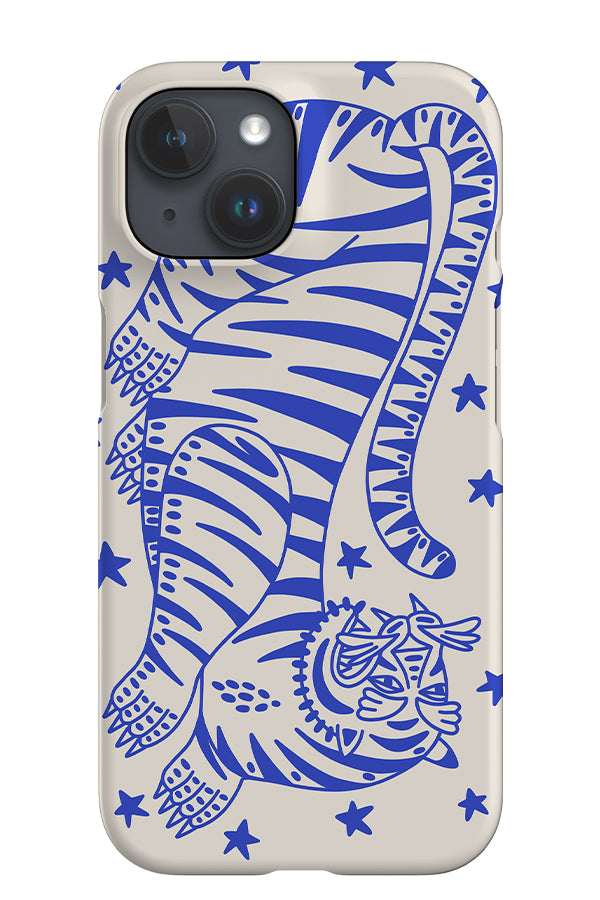 Bold Tiger iPhone Phone Case (Electric Blue) | Harper & Blake
