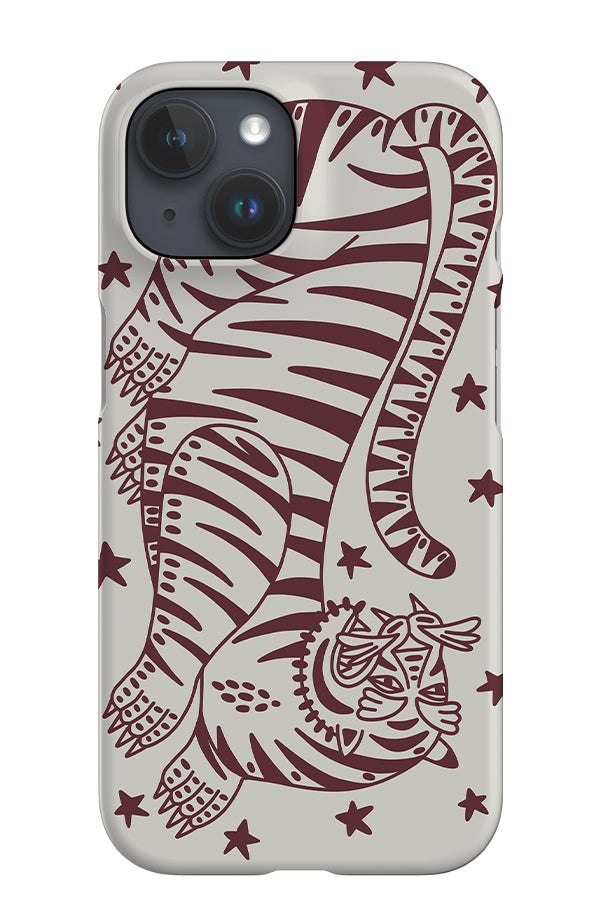 Bold Tiger iPhone Phone Case (Ivory Oxblood) | Harper & Blake