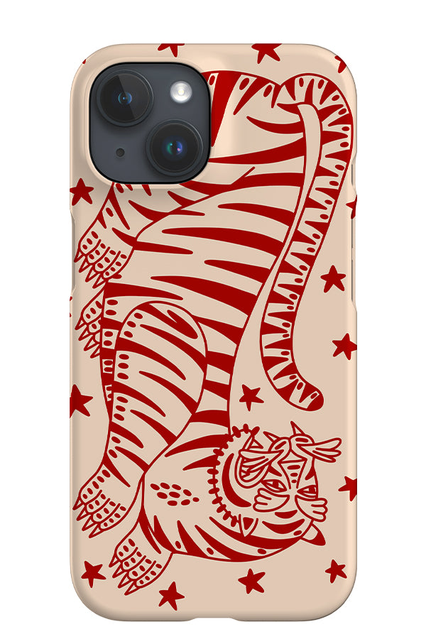 Bold Tiger iPhone Phone Case (Red & Off White) | Harper & Blake