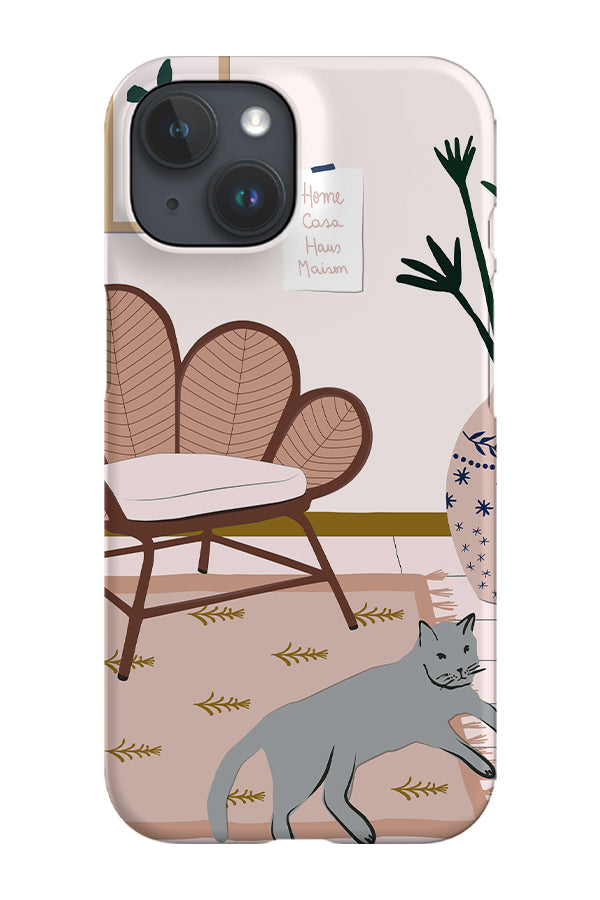 Cat at Home by Ani Vidotto Phone Case (Pink)