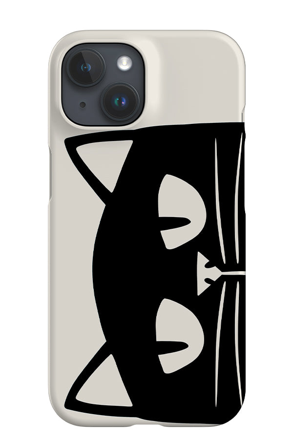 Cat Head iPhone Phone Case (Beige Black) | Harper & Blake