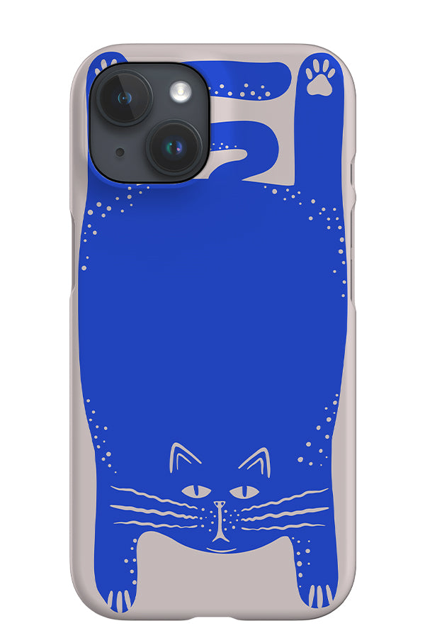 Cat Texture iPhone Phone Case (Off White & Blue) | Harper & Blake