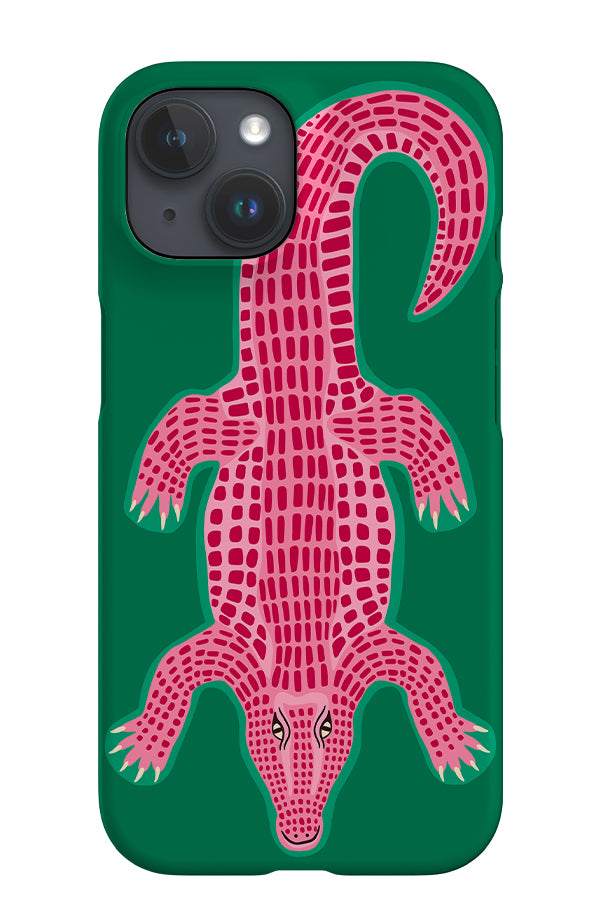 Colourful Crocodile iPhone Phone Case (Green Pink) | Harper & Blake