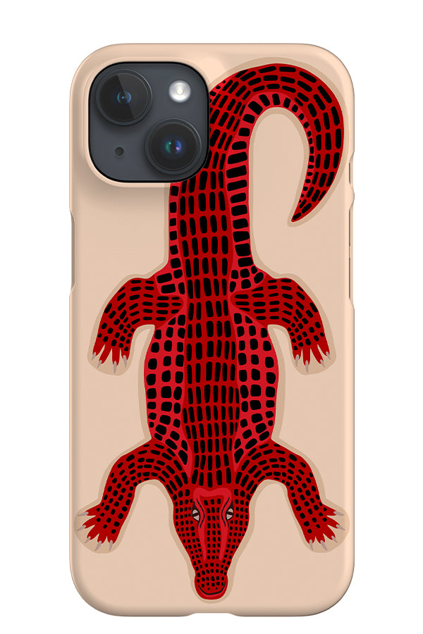 Colourful Crocodile iPhone Phone Case (Off-White & Red) | Harper & Blake