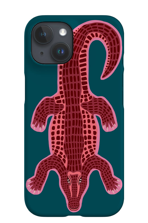 Colourful Crocodile iPhone Phone Case (Teal) | Harper & Blake