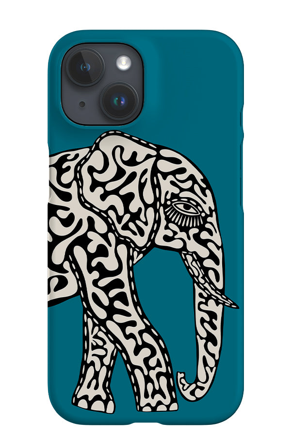 Elephant iPhone Phone Case (Beige Blue) | Harper & Blake