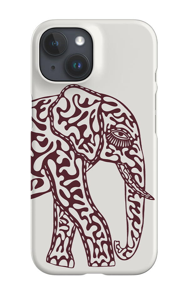 Elephant iPhone Phone Case (Ivory Oxblood) | Harper & Blake