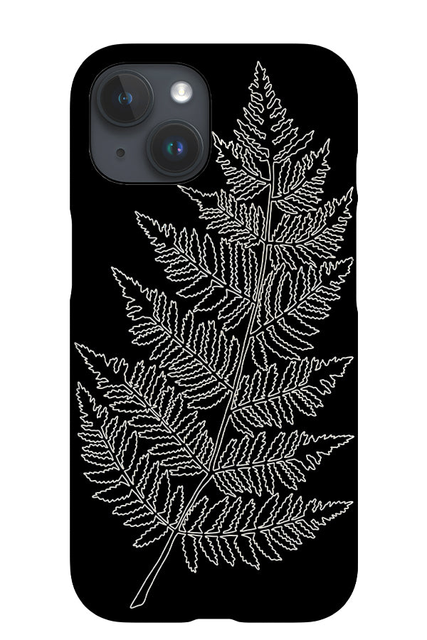 Fern Line Drawing iPhone Phone Case (Black) | Harper & Blake